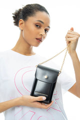 Benetton Zincir Detaylı Çapraz Askılı Çanta Siyah