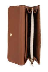 Us Polo Assn Çıtçıtlı Kadın Cüzdanı Koyu Bej - Taba