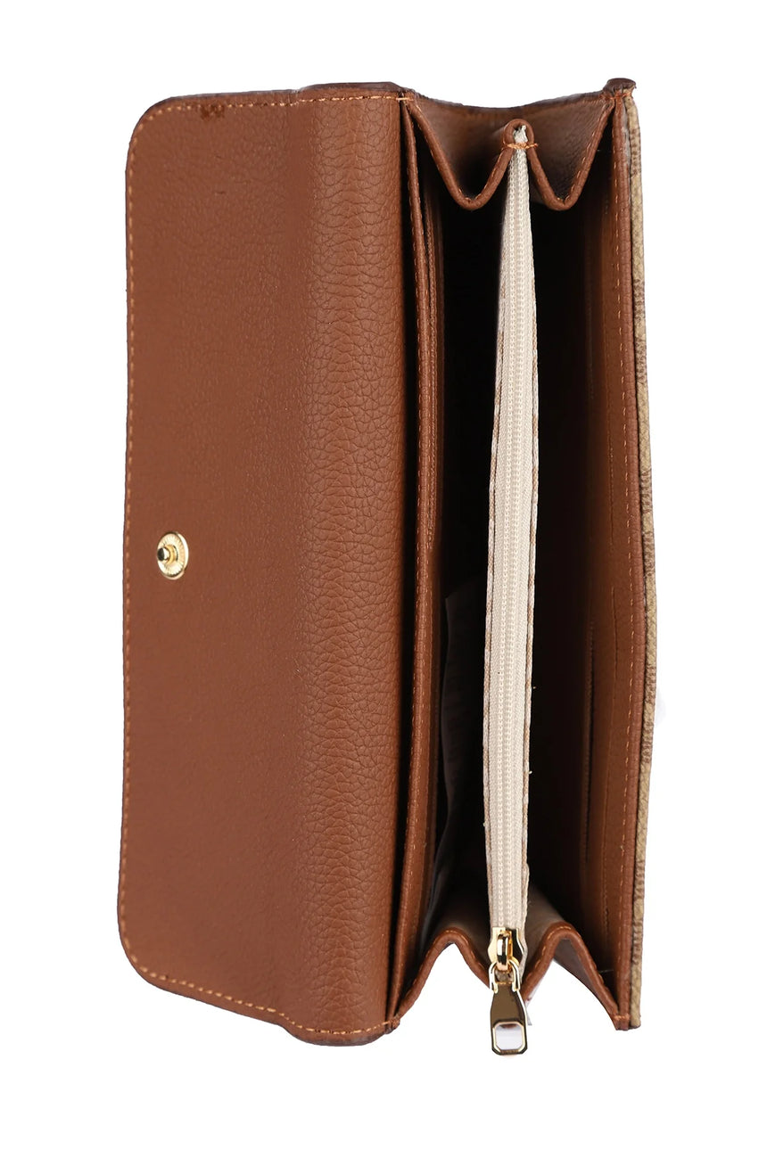 Us Polo Assn Çıtçıtlı Kadın Cüzdanı Koyu Bej - Taba