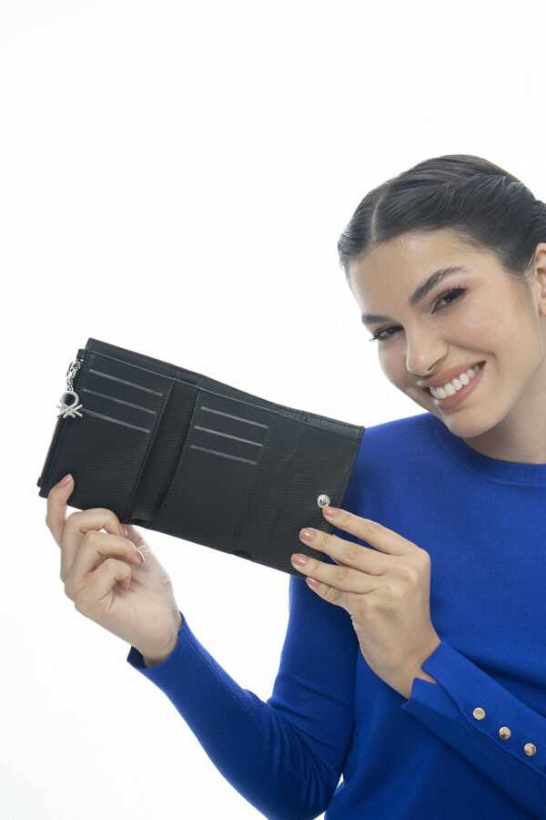 Benetton Çıtçıtlı Cüzdan Siyah