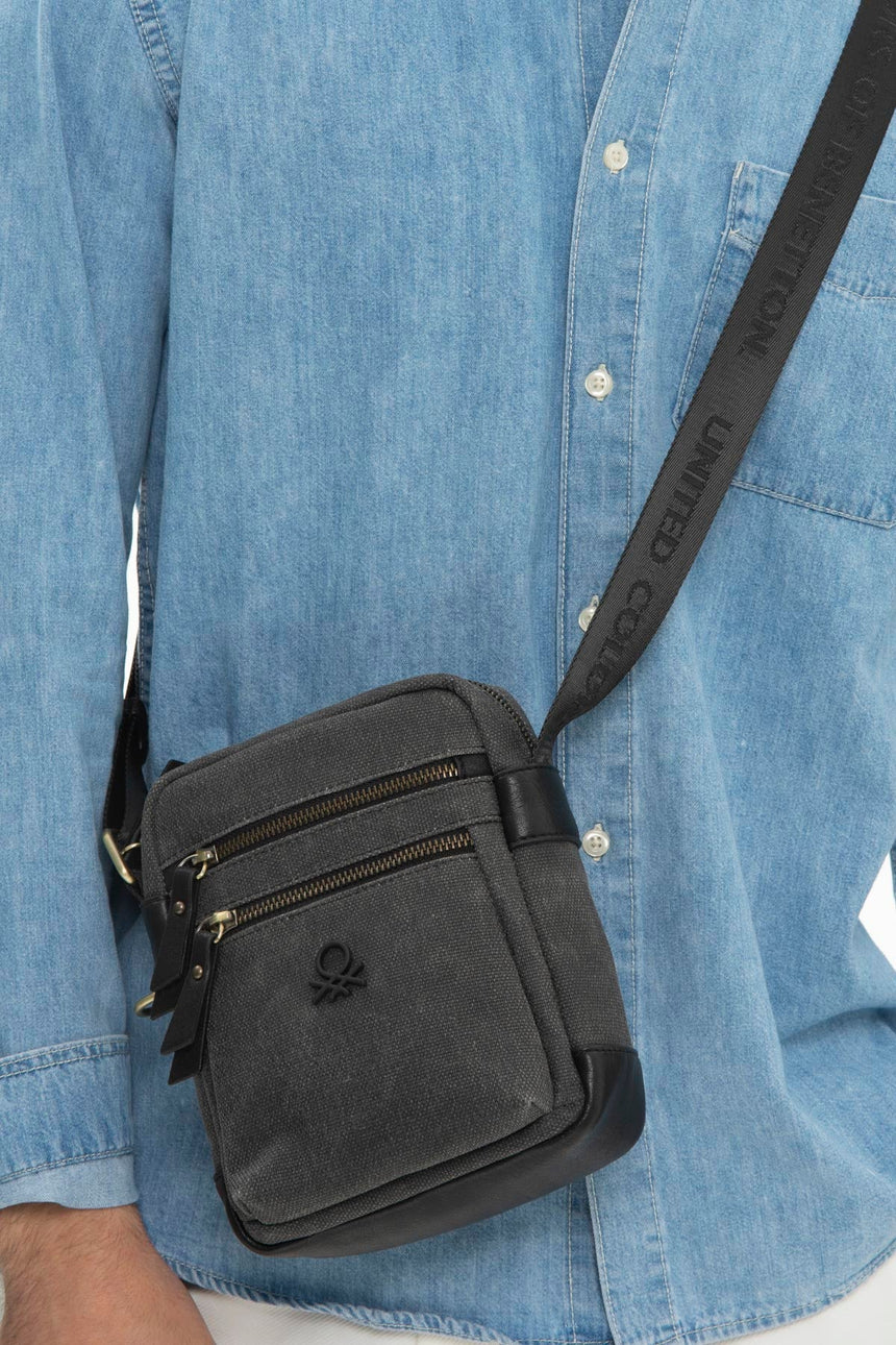 Benetton Çapraz Askılı Çanta Siyah