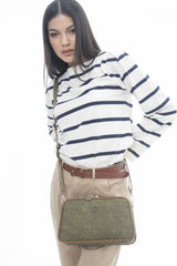 Benetton Fermuar Bölmeli Çapraz Askılı Çanta Haki