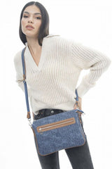 Benetton Çapraz Askılı Çanta Kot - Lacivert