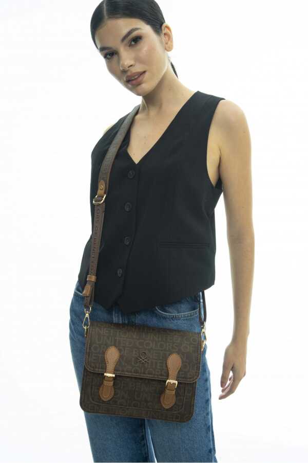 Benetton Çapraz Askılı Çanta Kahve