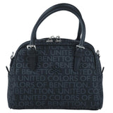 Benetton Monogram Baskılı El Çantası Siyah