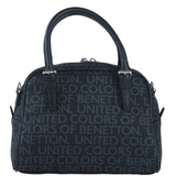 Benetton Monogram Baskılı El Çantası Siyah