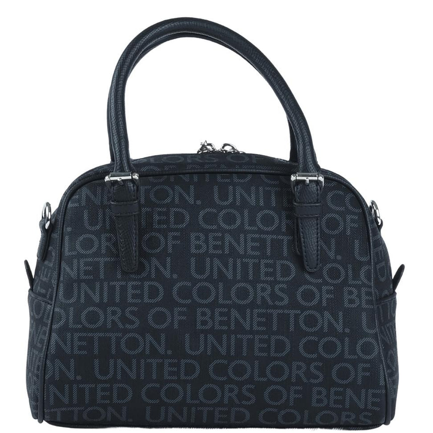 Benetton Monogram Baskılı El Çantası Siyah