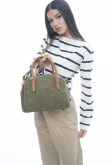 Benetton Monogram Baskılı El Çantası Haki