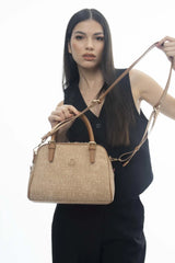 Benetton Monogram Baskılı El Çantası Ten