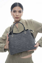 Benetton Monogram El Çantası Gri