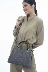 Benetton Monogram El Çantası Gri