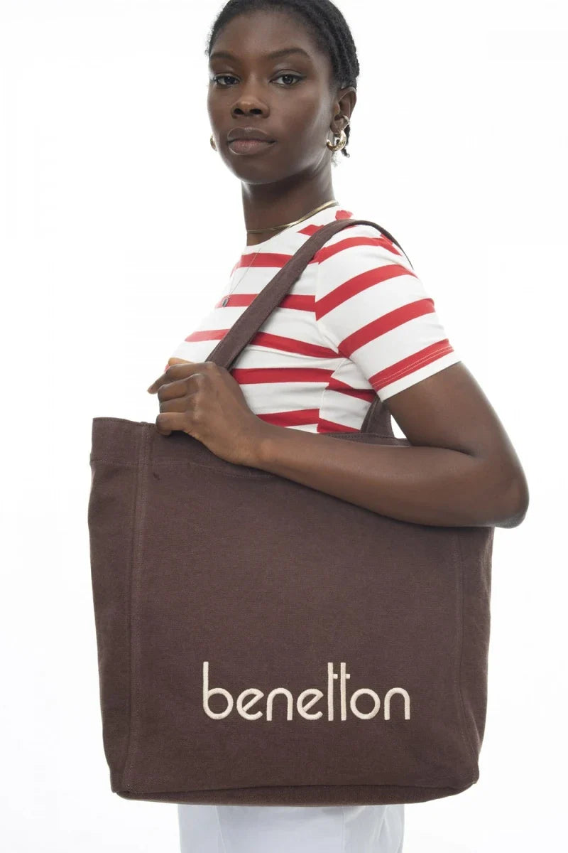 Benetton Omuz Çantası Kahve