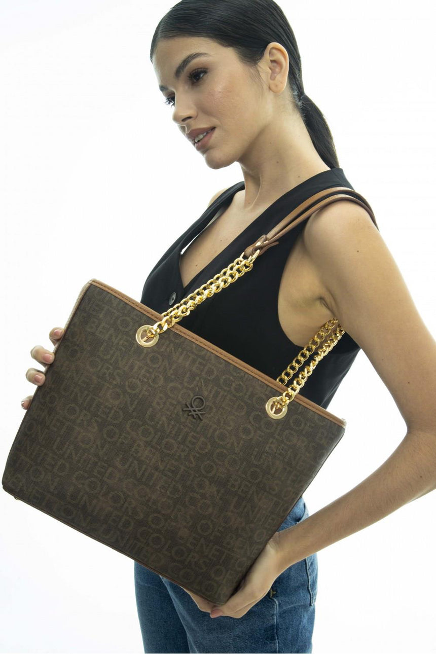 Benetton Omuz Çantası Kahve