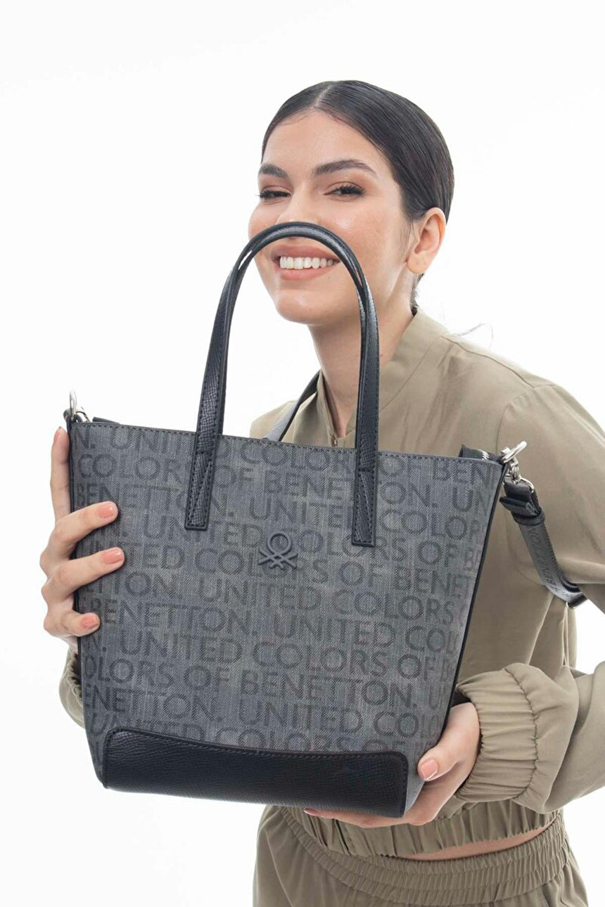 Benetton Omuz Çantası Gri