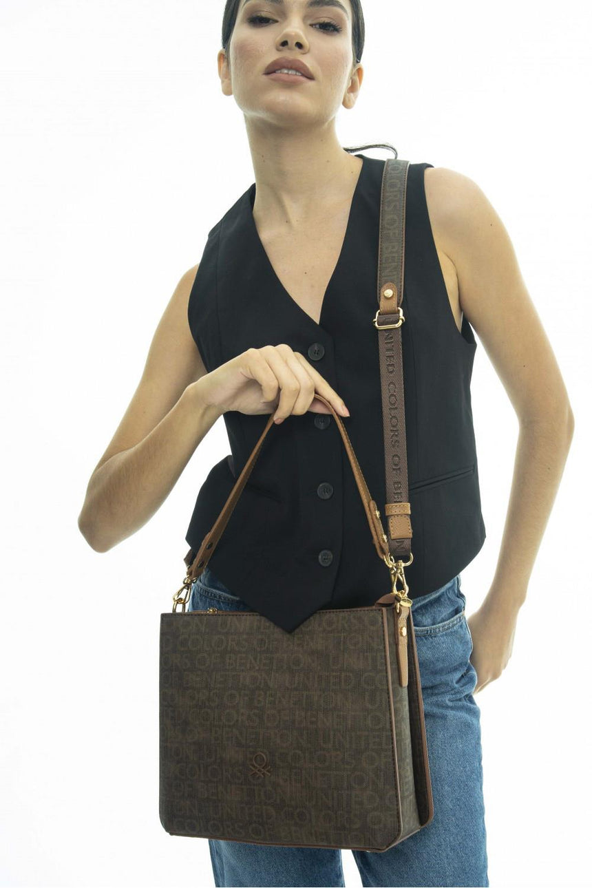 Benetton Omuz Çantası Kahve