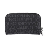 Benetton Monogram Baskılı Çıtçıtlı Cüzdan Siyah