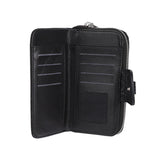 Benetton Monogram Baskılı Çıtçıtlı Cüzdan Siyah