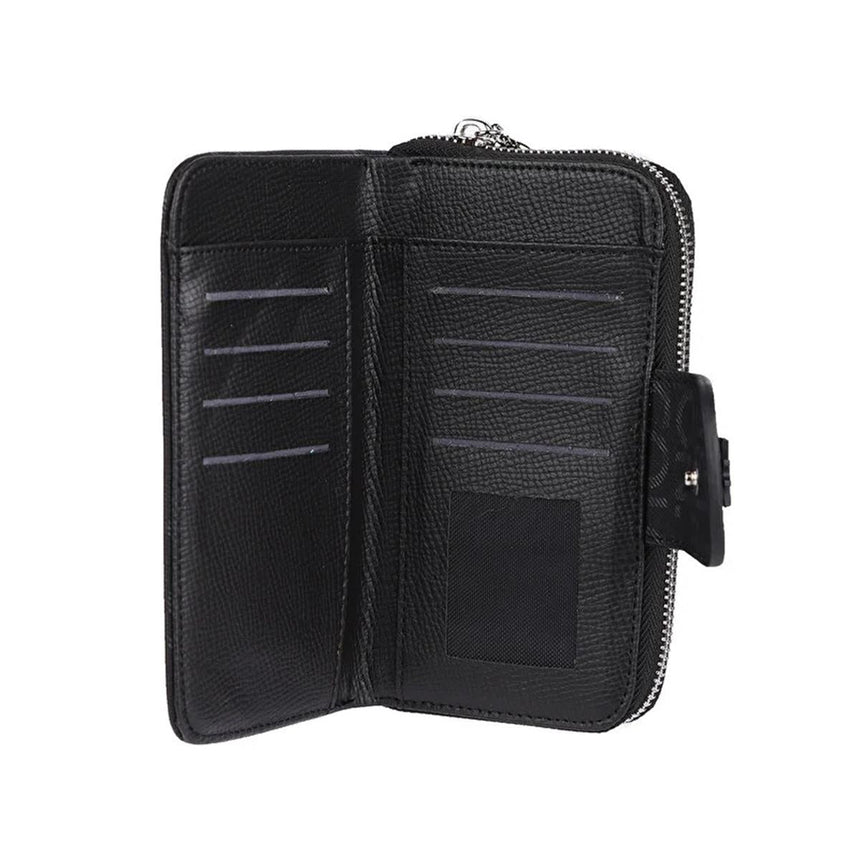 Benetton Monogram Baskılı Çıtçıtlı Cüzdan Siyah