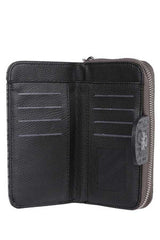 Benetton Monogram Baskılı Çıtçıtlı Cüzdan Gri