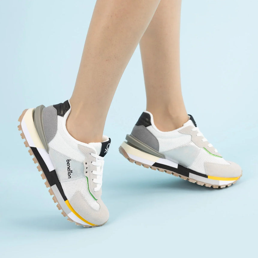 Benetton Kadın Sneakers Beyaz Gri