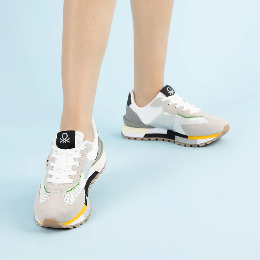 Benetton Kadın Sneakers Beyaz Gri