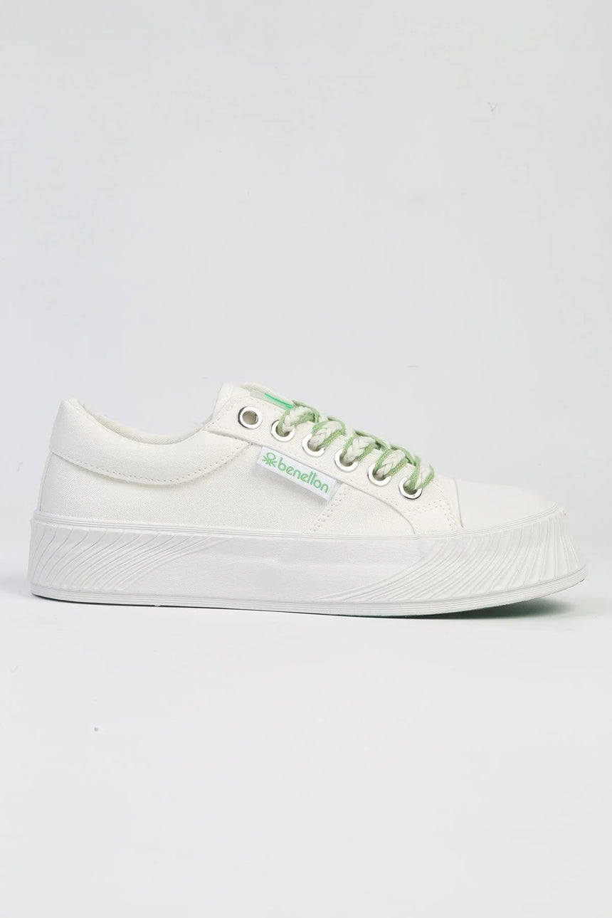 Benetton Bağcıklı Sneakers Beyaz