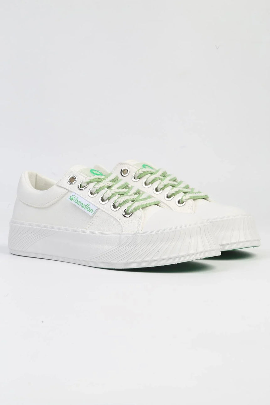 Benetton Bağcıklı Sneakers Beyaz