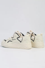 Benetton Çizgi Şerit Detaylı Sneakers Bej - Siyah