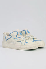 Benetton Çizgi Şerit Detaylı Sneakers Beyaz - Mavi