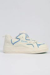 Benetton Çizgi Şerit Detaylı Sneakers Beyaz - Mavi