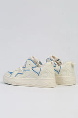 Benetton Çizgi Şerit Detaylı Sneakers Beyaz - Mavi