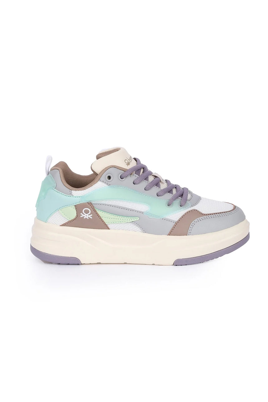 Benetton Kadın Sneakers Beyaz - Lila