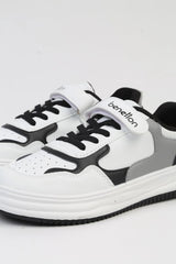 Benetton Desenli Cırtcırtlı Çocuk Sneakers Beyaz - Siyah