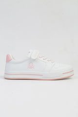 Benetton Logolu Çocuk Sneakers Beyaz - Pudra