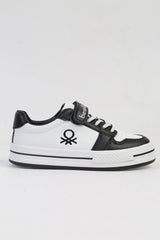 Benetton Klasik Çocuk Sneakers Beyaz - Siyah