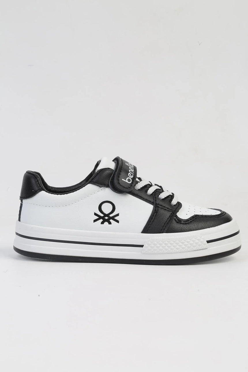Benetton Klasik Çocuk Sneakers Beyaz - Siyah