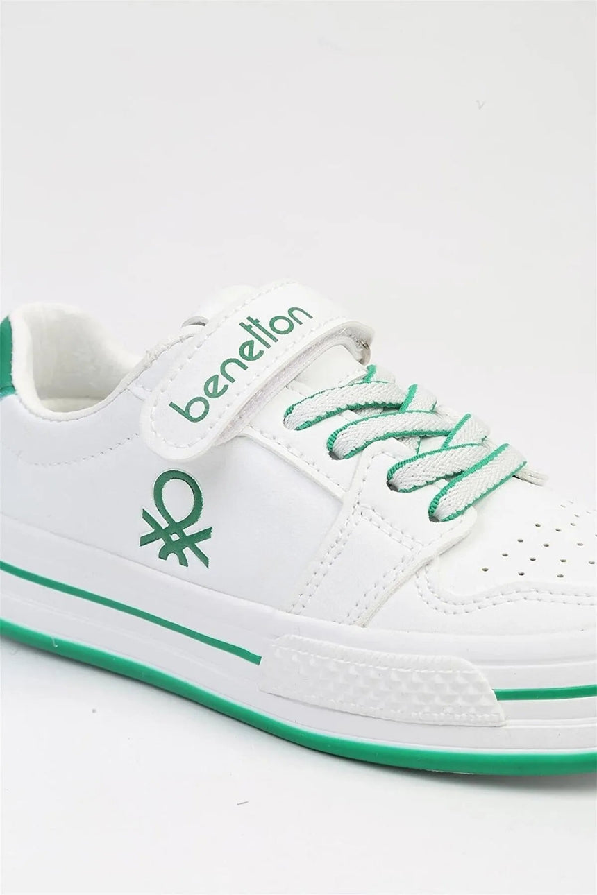Benetton Cırtcırt Detaylı Çocuk Sneakers Beyaz - Yeşil