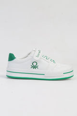 Benetton Cırtcırt Detaylı Çocuk Sneakers Beyaz - Yeşil
