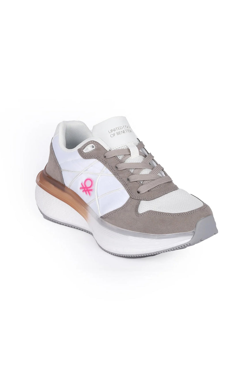 Benetton Kadın Sneakers Beyaz - Gri
