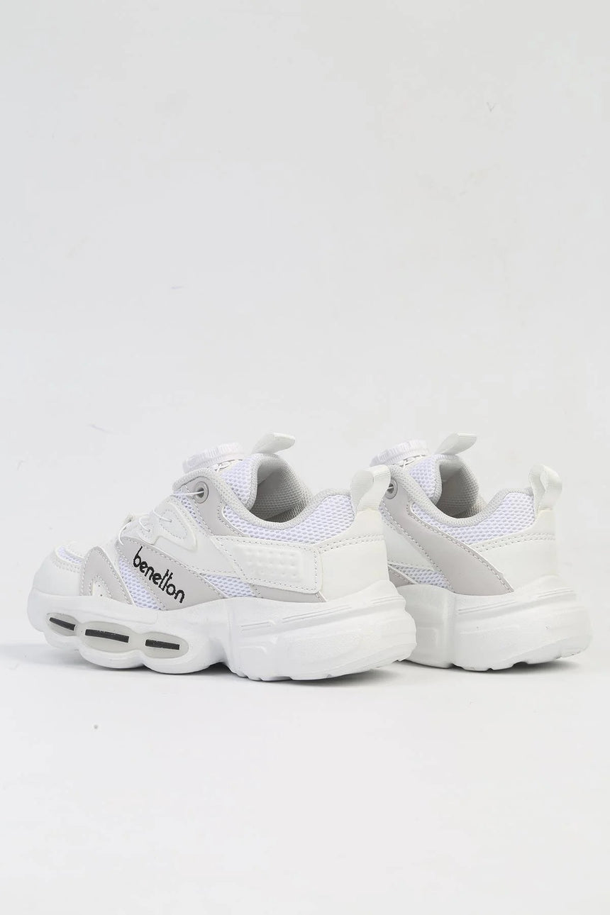 Benetton Taban Detaylı Çocuk Sneakers Beyaz