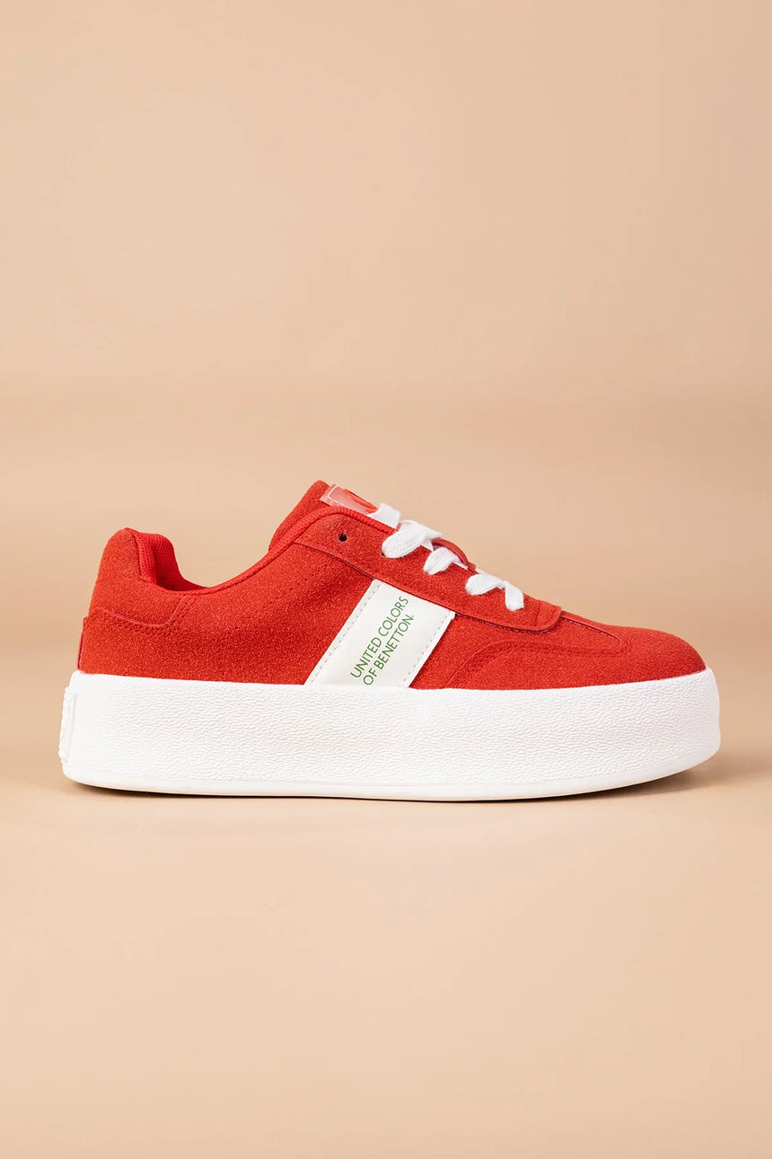 Benetton Kalın Tabanlı Sneaker Kırmızı - Bej
