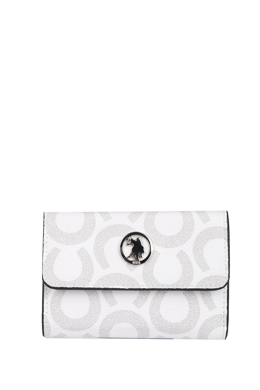 Us Polo Assn Desenli Cüzdan Beyaz Gri
