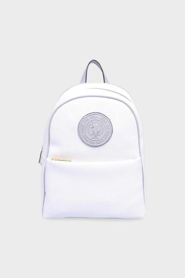 Us Polo Assn Ön Cep Fermuar Detaylı Sırt Çantası Beyaz