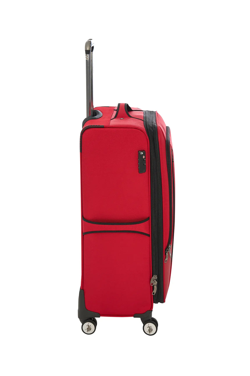 Us Polo Assn Orta Boy Kumaş Valiz Kırmızı