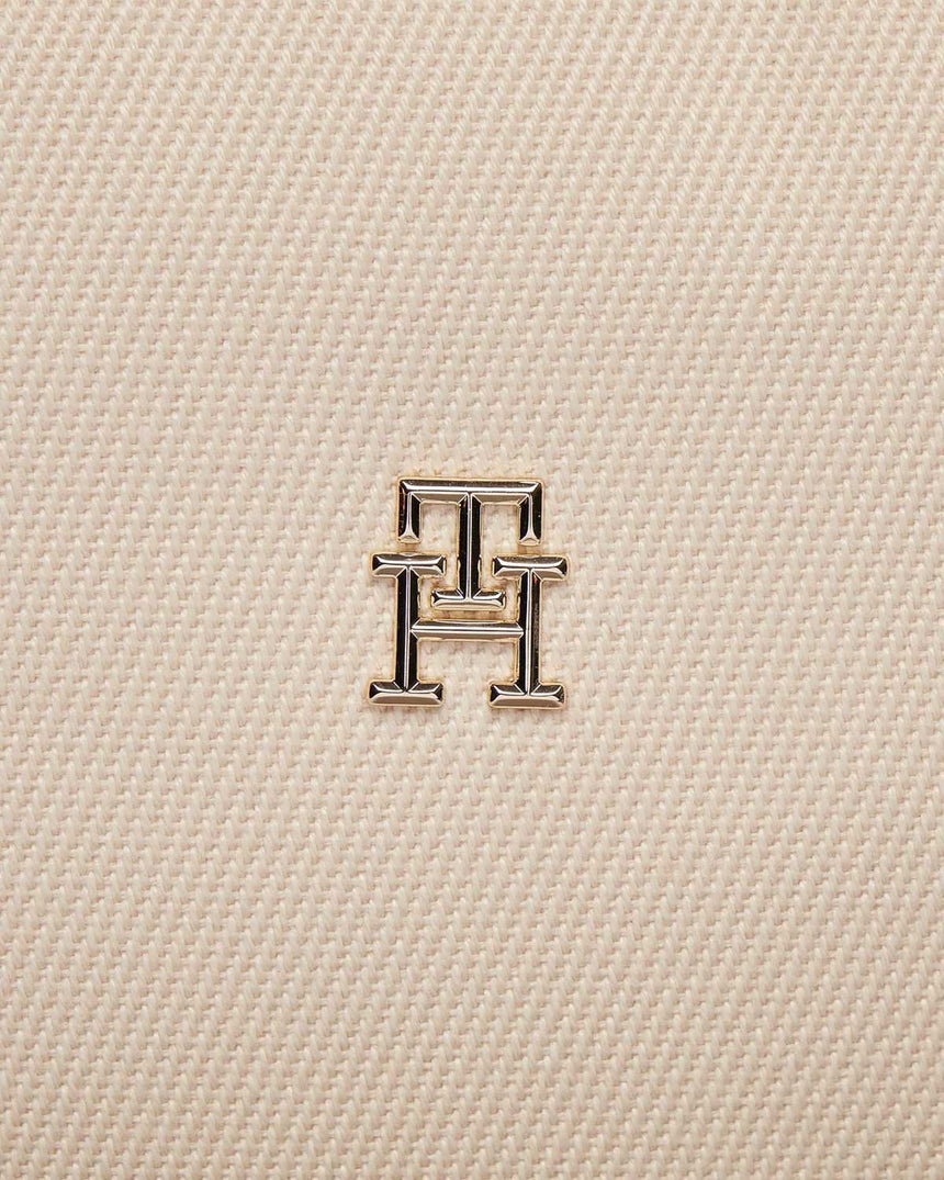 Tommy Hilfiger Poppy Canvas Tote Omuz Çantası Beige