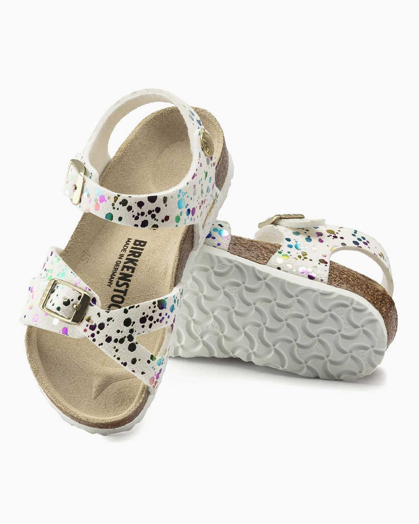 Birkenstock Rio Kids MF Kız Çocuk Terliği Confetti White Pop