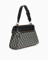 Guess Wave Handle Flap Logolu El Çantasıı Black Logo