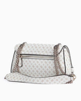 Guess Eliette Flap Logo Omuz Çantası White Logo