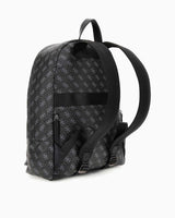 Guess Milano Compact Monogram Desenli Sırt Çantası Dark Black/Orange