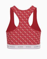 Gues Carrie Monogram Logolu Bralette Heart Red Aop